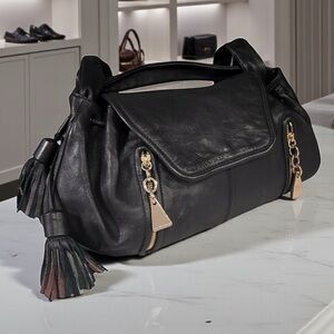 ♣️✨ See By Chloé Black Leather Hobo Bag With Tassels ✨♣️
